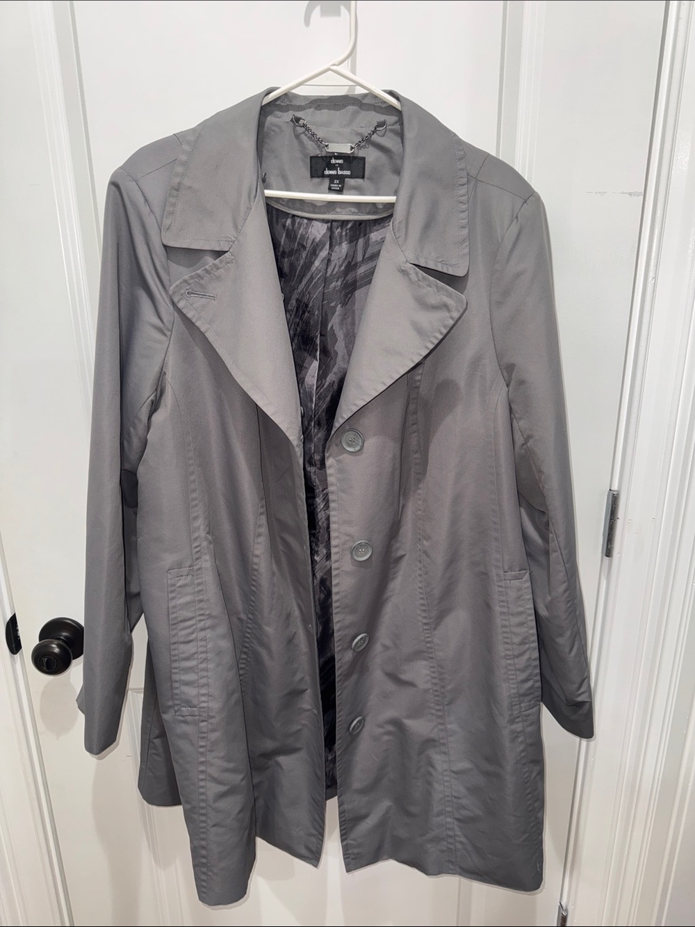 dennis basso Light Gray Trench Coat
